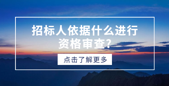 招標(biāo)人依據(jù)什么進(jìn)行資格審查?