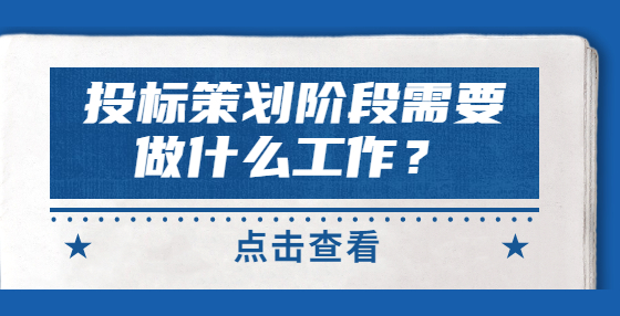 投標(biāo)策劃階段需要做什么工作？