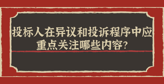 投標人在異議和投訴程序中應重點關注哪些內容？