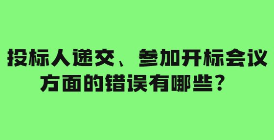 投標(biāo)人遞交、參加開標(biāo)會(huì)議方面的錯(cuò)誤有哪些？