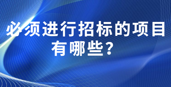 必須進(jìn)行招標(biāo)的項(xiàng)目有哪些？