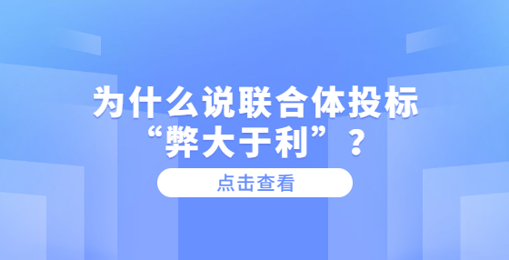 為什么說(shuō)聯(lián)合體投標(biāo)“弊大于利”？