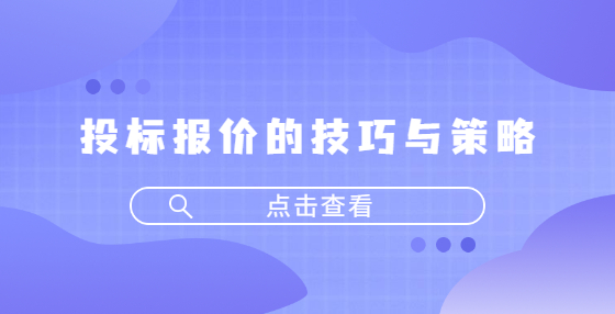 投標(biāo)報價的技巧與策略