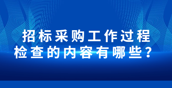 招標(biāo)采購工作過程檢查的內(nèi)容有哪些？