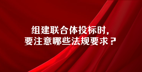  組建聯(lián)合體投標(biāo)時(shí)，要注意哪些法規(guī)要求？
