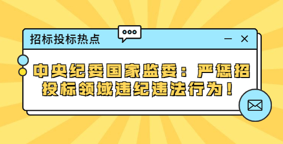 中央紀(jì)委國家監(jiān)委：嚴(yán)懲招投標(biāo)領(lǐng)域違紀(jì)違法行為！