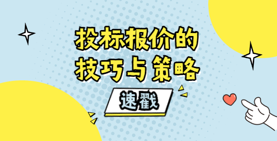 投標(biāo)報(bào)價(jià)的技巧與策略