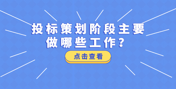 投標(biāo)策劃階段主要做哪些工作？