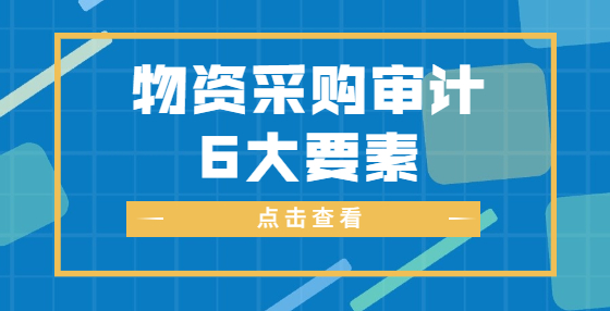 物資采購審計(jì)6大要素
