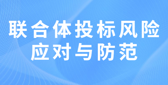 聯(lián)合體投標(biāo)風(fēng)險(xiǎn)應(yīng)對(duì)與防范