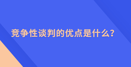 競爭性談判的優(yōu)點(diǎn)是什么？
