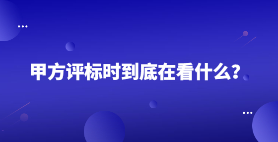 甲方評標(biāo)時(shí)到底在看什么？