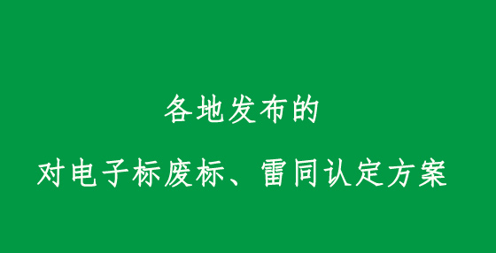 各地發(fā)布的對電子標(biāo)廢標(biāo)、雷同認(rèn)定方案