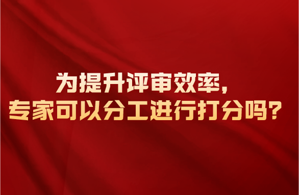 為提升評(píng)審效率，專家可以分工進(jìn)行打分嗎？