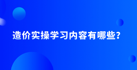 造價實操學(xué)習(xí)內(nèi)容有哪些？
