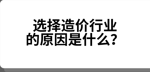 選擇造價(jià)行業(yè)的原因是什么？