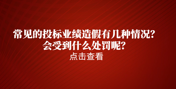 常見的投標業(yè)績造假有幾種情況？會受到什么處罰呢？