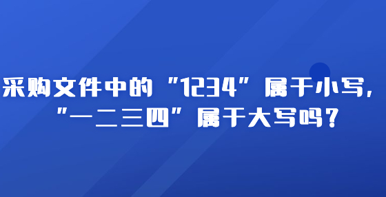 采購文件中的“1234”屬于小寫，“一二三四”屬于大寫嗎？