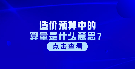 造價預(yù)算中的算量是什么意思？