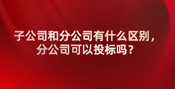 子公司和分公司有什么區(qū)別，分公司可以投標(biāo)嗎？