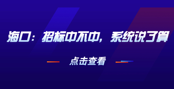 海口：招標(biāo)中不中，系統(tǒng)說(shuō)了算