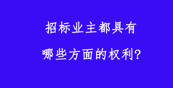 招標業(yè)主都具有哪些方面的權利?