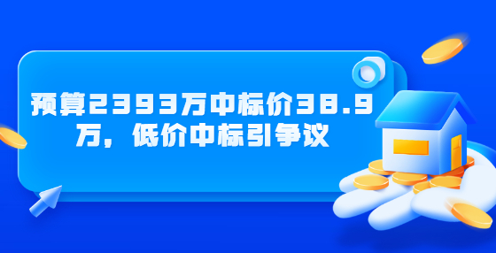 預(yù)算2393萬中標(biāo)價38.9萬，低價中標(biāo)引爭議