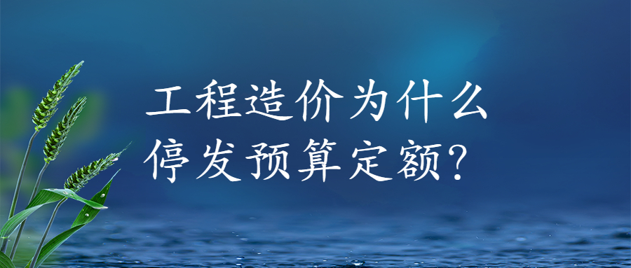 工程造價(jià)為什么停發(fā)預(yù)算定額？