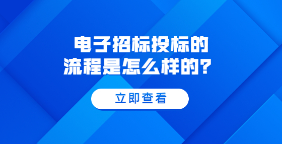電子招標(biāo)投標(biāo)的流程是怎么樣的？