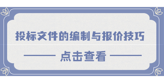 投標(biāo)文件的編制與報(bào)價(jià)技巧