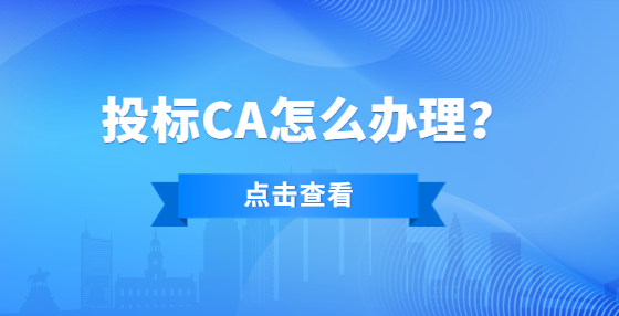 投標CA怎么辦理？