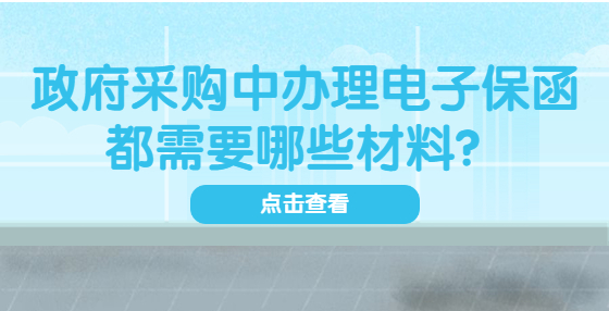 政府采購中辦理電子保函都需要哪些材料？
