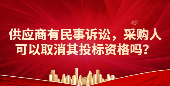 供應商有民事訴訟，采購人可以取消其投標資格嗎？