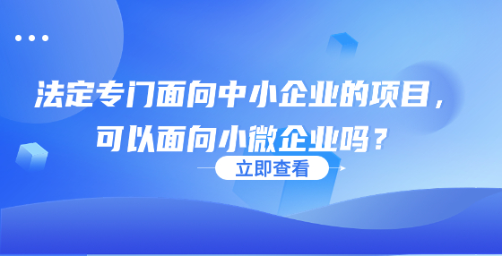 法定專(zhuān)門(mén)面向中小企業(yè)的項(xiàng)目，可以面向小微企業(yè)嗎？
