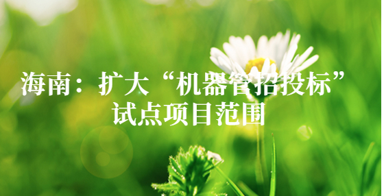 海南：擴大“機器管招投標”試點項目范圍