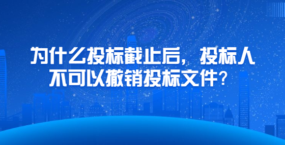 為什么投標截止后，投標人不可以撤銷投標文件？