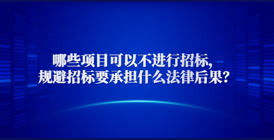  哪些項目可以不進行招標(biāo)，規(guī)避招標(biāo)要承擔(dān)什么法律后果？