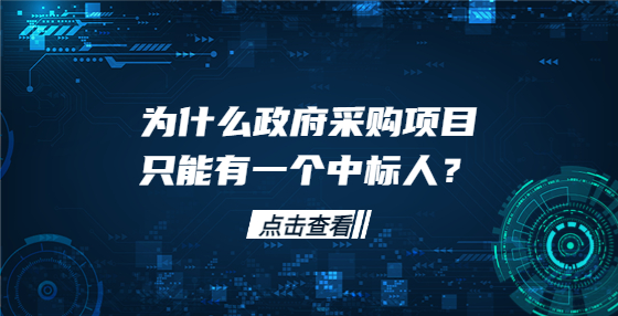 為什么政府采購(gòu)項(xiàng)目只能有一個(gè)中標(biāo)人？