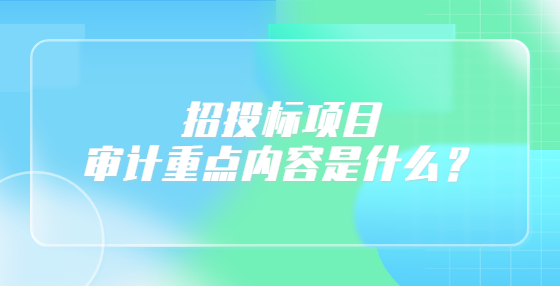 招投標項目審計重點內容是什么？