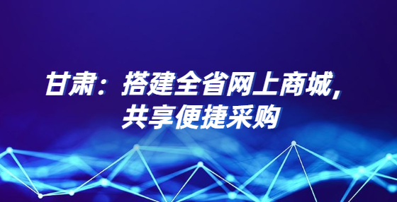 甘肅：搭建全省網上商城，共享便捷采購