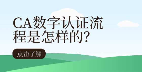 CA數(shù)字認(rèn)證流程是怎樣的？