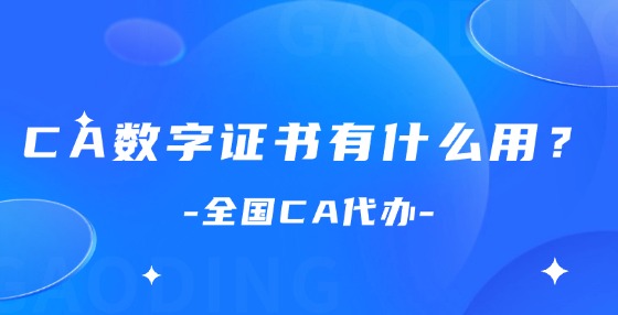CA數(shù)字證書有什么用？