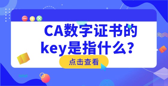 CA數(shù)字證書(shū)的key是指什么？