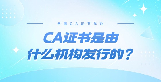 CA證書是由什么機構(gòu)發(fā)行的？