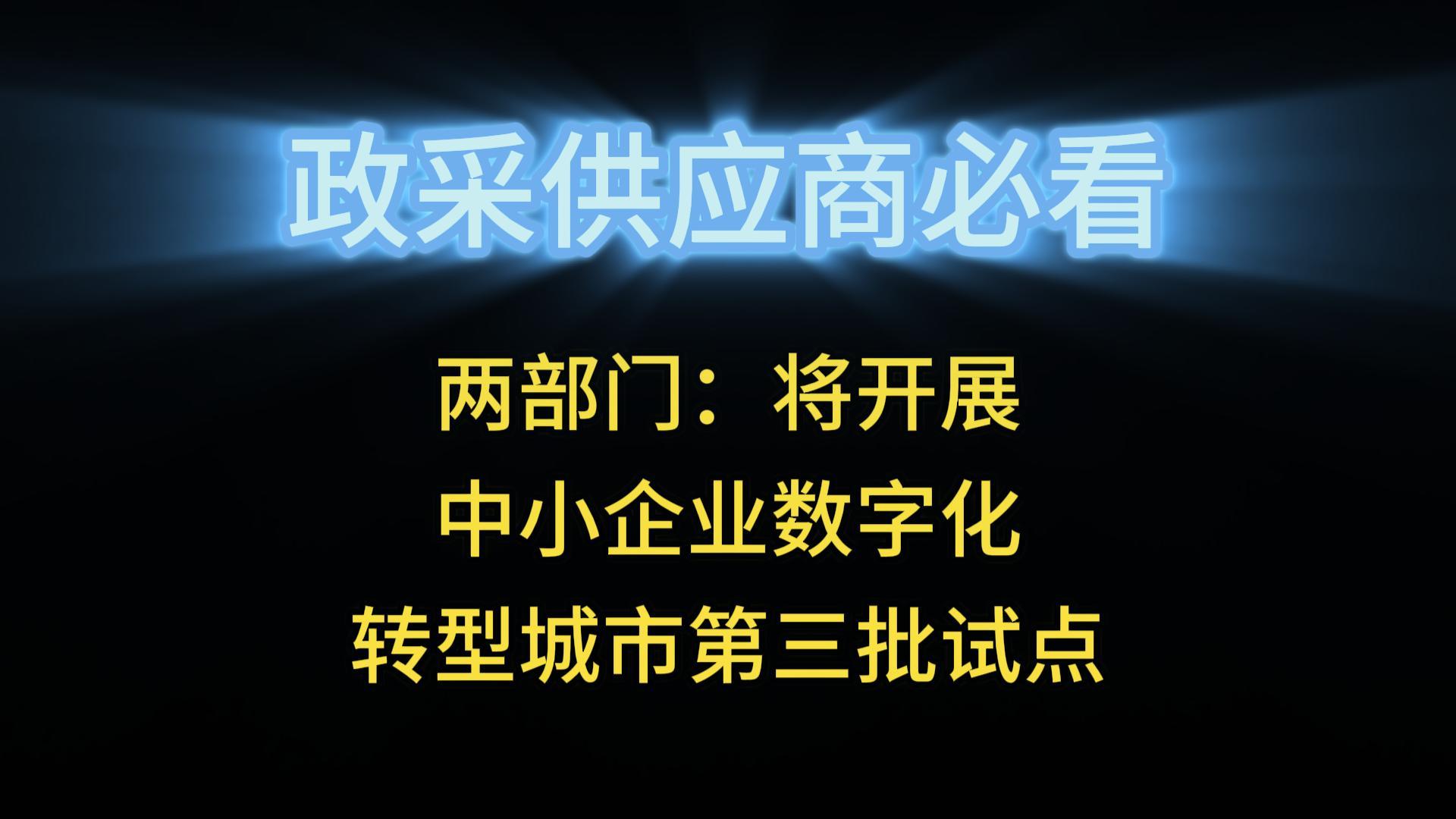 兩部門：將開展中小企業(yè)數(shù)字化轉(zhuǎn)型城市第三批試點(diǎn)